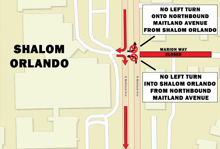 Maitland Avenue Closure Map